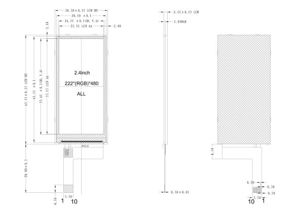 条形屏液晶显示屏2.4寸